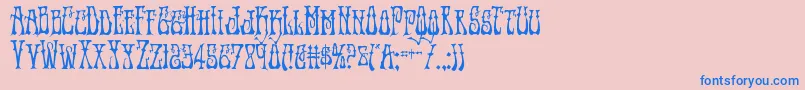 Instantzencond-Schriftart – Blaue Schriften auf rosa Hintergrund