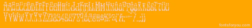 Instantzencond-Schriftart – Rosa Schriften auf orangefarbenem Hintergrund