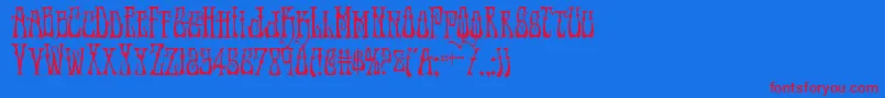 Instantzencond Font – Red Fonts on Blue Background