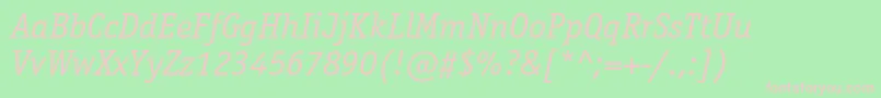 OfficinaserifcBookitalic Font – Pink Fonts on Green Background