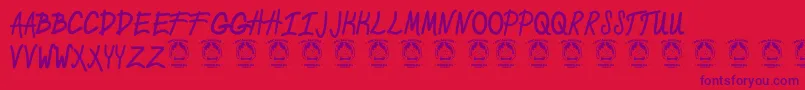 CeriaCinta-Schriftart – Violette Schriften auf rotem Hintergrund