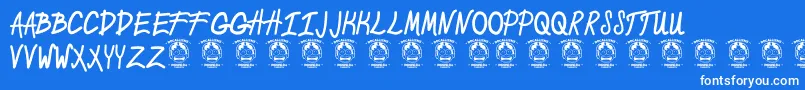 CeriaCinta Font – White Fonts on Blue Background