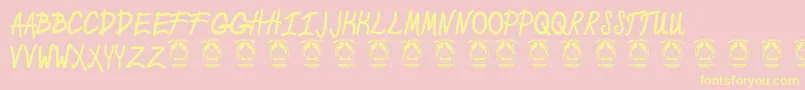 CeriaCinta Font – Yellow Fonts on Pink Background