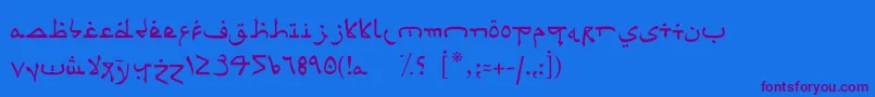 Psaudi5 Font – Purple Fonts on Blue Background