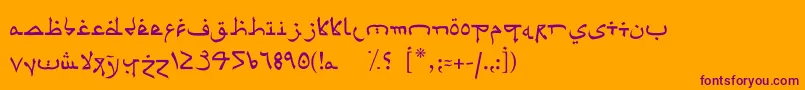 Psaudi5 Font – Purple Fonts on Orange Background