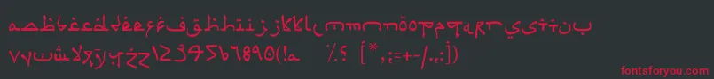 Psaudi5 Font – Red Fonts on Black Background
