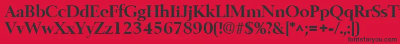 フォントBelfastBold – 赤い背景に黒い文字