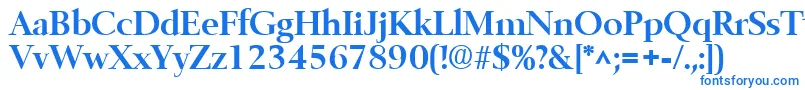 フォントBelfastBold – 白い背景に青い文字