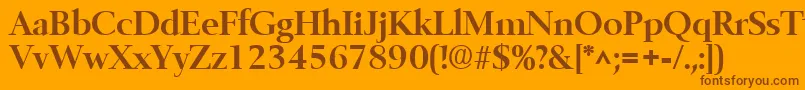 Weitere Informationen zur BelfastBold-Schriftart BelfastBold-Schriftart – Braune Schriften auf orangefarbenem Hintergrund