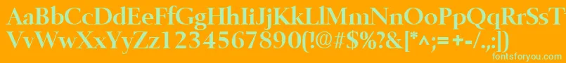 Fonte BelfastBold – fontes verdes em um fundo laranja