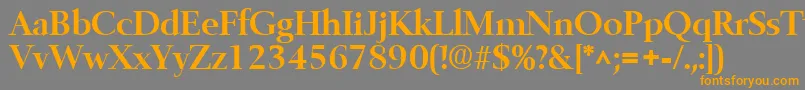 Weitere Informationen zur BelfastBold-Schriftart BelfastBold-Schriftart – Orangefarbene Schriften auf grauem Hintergrund