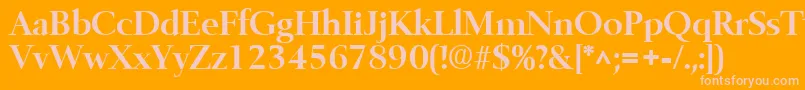 BelfastBold-fontti – vaaleanpunaiset fontit oranssilla taustalla