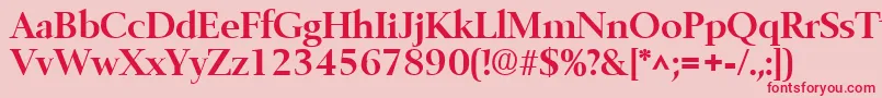 BelfastBold-Schriftart – Rote Schriften auf rosa Hintergrund