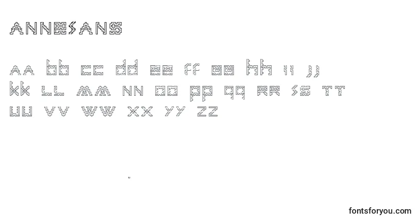 A fonte AnneSans – alfabeto, números, caracteres especiais