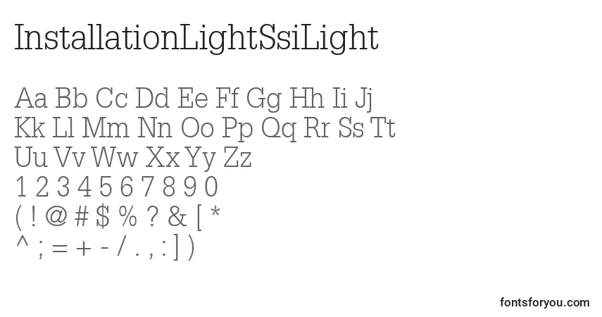 Шрифт InstallationLightSsiLight – алфавит, цифры, специальные символы
