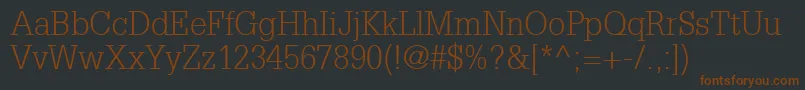 Шрифт InstallationLightSsiLight – коричневые шрифты на чёрном фоне