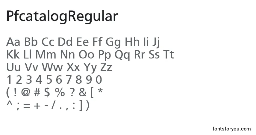 Schriftart PfcatalogRegular – Alphabet, Zahlen, spezielle Symbole