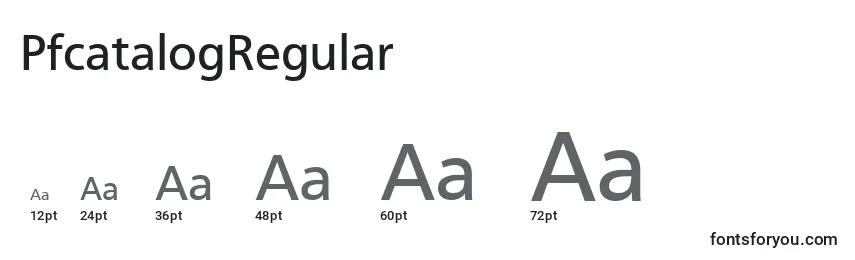 PfcatalogRegular Font Sizes