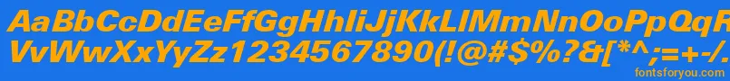 UniversNextProBlackItalic Font – Orange Fonts on Blue Background