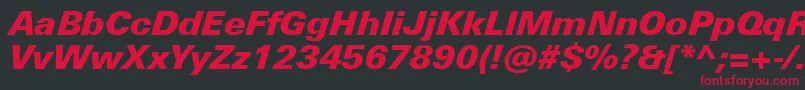 UniversNextProBlackItalic Font – Red Fonts on Black Background