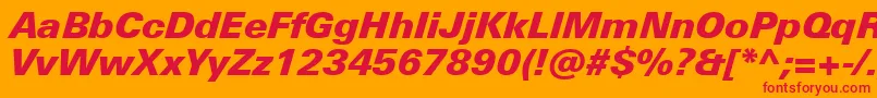 UniversNextProBlackItalic Font – Red Fonts on Orange Background