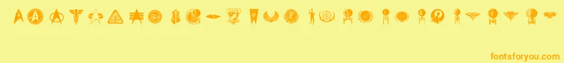 TrekSigns Font – Orange Fonts on Yellow Background