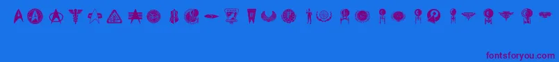 TrekSigns Font – Purple Fonts on Blue Background