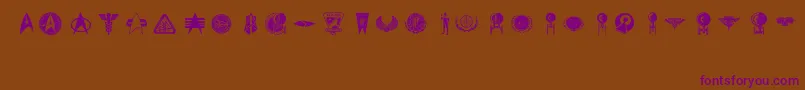 TrekSigns Font – Purple Fonts on Brown Background