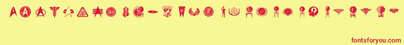 TrekSigns Font – Red Fonts on Yellow Background