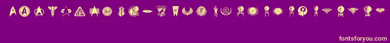 TrekSigns Font – Yellow Fonts on Purple Background