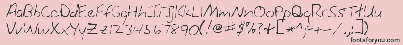 Police SueRegular – polices noires sur fond rose