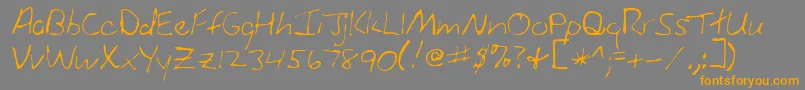 SueRegular Font – Orange Fonts on Gray Background