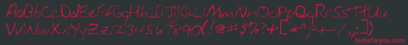 SueRegular Font – Red Fonts on Black Background