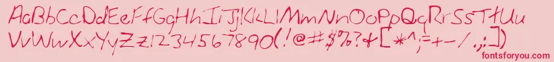 Шрифт SueRegular – красные шрифты на розовом фоне