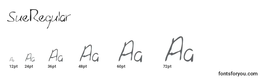 SueRegular Font Sizes