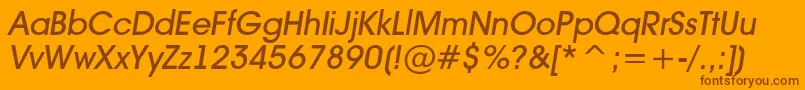 Fonte AAvantetckMediumitalic – fontes marrons em um fundo laranja