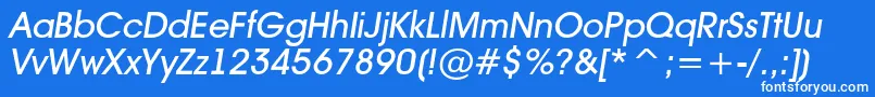 AAvantetckMediumitalic-Schriftart – Weiße Schriften auf blauem Hintergrund