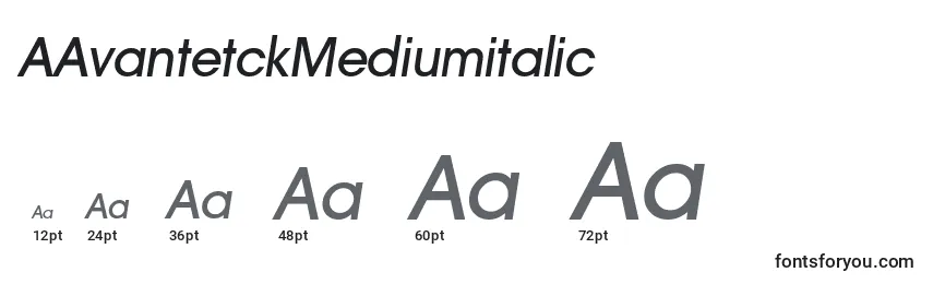 Размеры шрифта AAvantetckMediumitalic