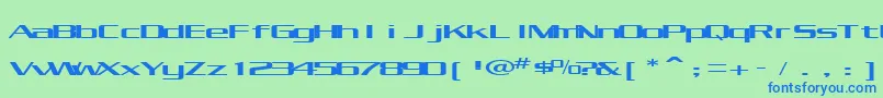 KubraCondensed Font – Blue Fonts on Green Background