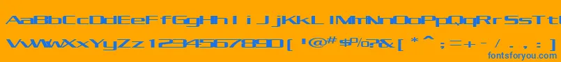 KubraCondensed Font – Blue Fonts on Orange Background