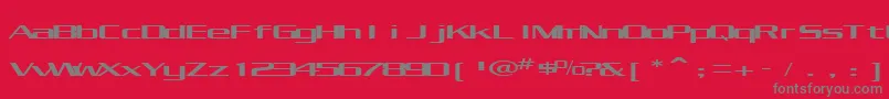 フォントKubraCondensed – 赤い背景に灰色の文字