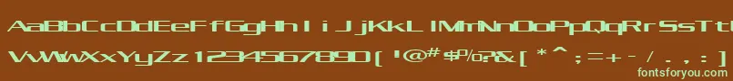 KubraCondensed-fontti – vihreät fontit ruskealla taustalla