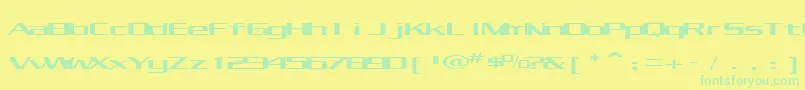 KubraCondensed Font – Green Fonts on Yellow Background