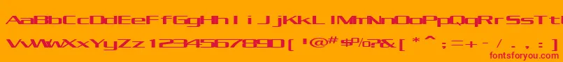 フォントKubraCondensed – オレンジの背景に赤い文字