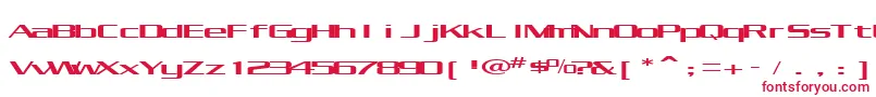 フォントKubraCondensed – 白い背景に赤い文字