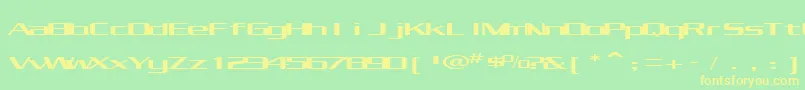 KubraCondensed Font – Yellow Fonts on Green Background