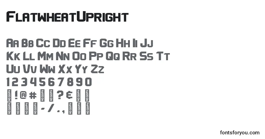 Czcionka FlatwheatUpright – alfabet, cyfry, specjalne znaki