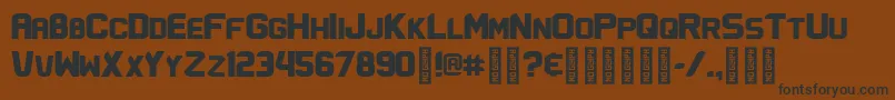 フォントFlatwheatUpright – 黒い文字が茶色の背景にあります