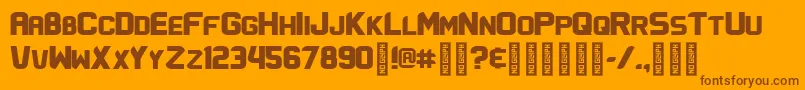 FlatwheatUpright Font – Brown Fonts on Orange Background