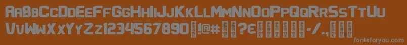 フォントFlatwheatUpright – 茶色の背景に灰色の文字